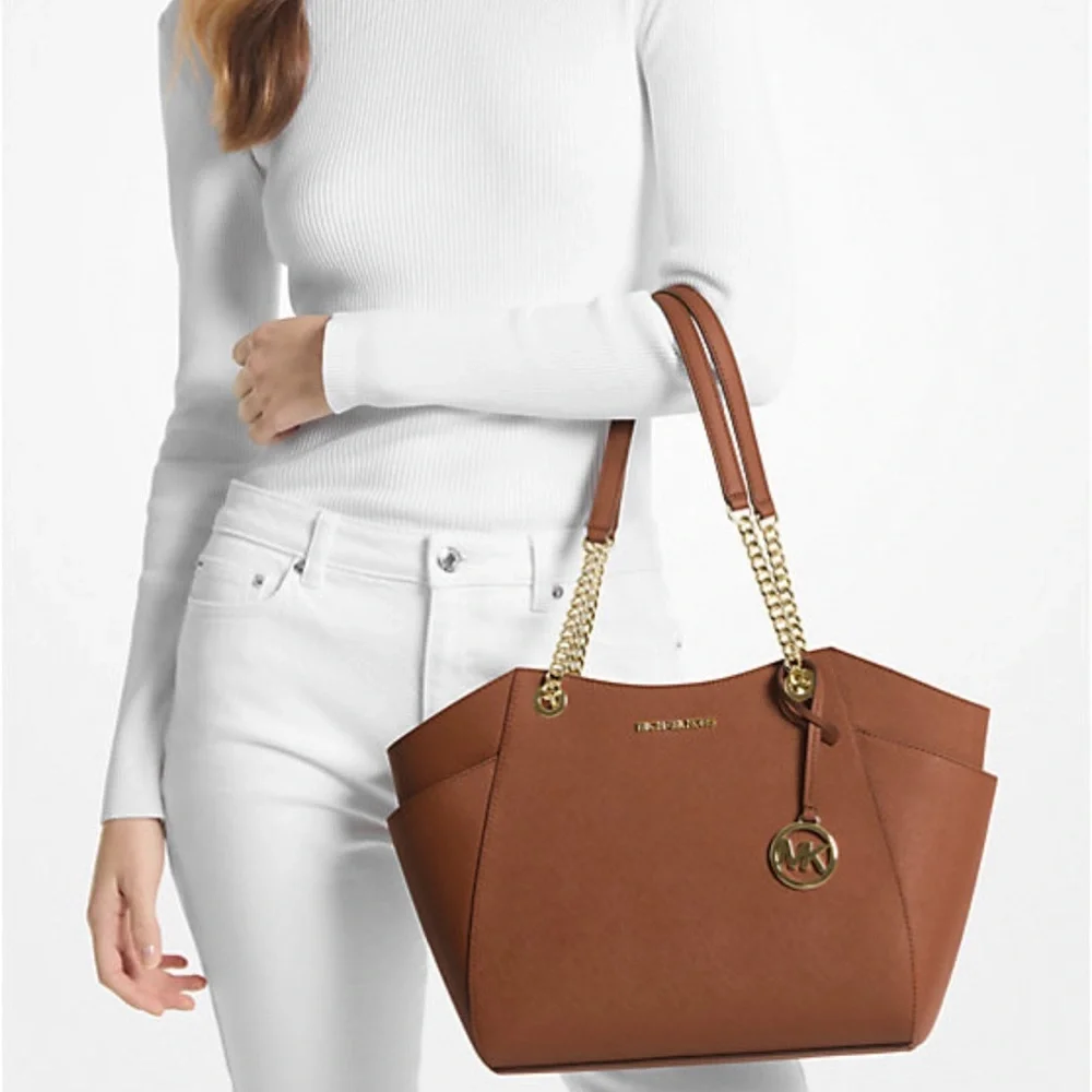 MICHAEL KORS LG CHAIN SHOULDER TOTE LUGGAGE NWT